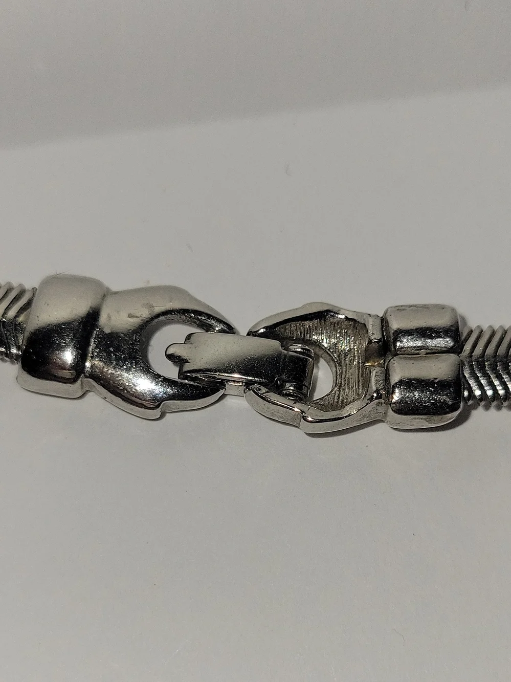 Vintage Monet Silver Snake Chain Necklace - Picture 2 of 3